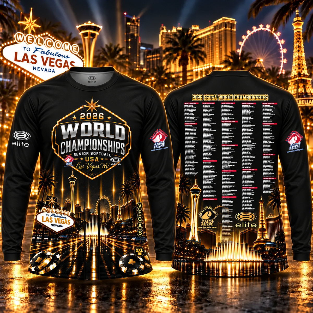 2026 SSUSA World Championships Las Vegas Commemorative Long Sleeve Jersey – Black