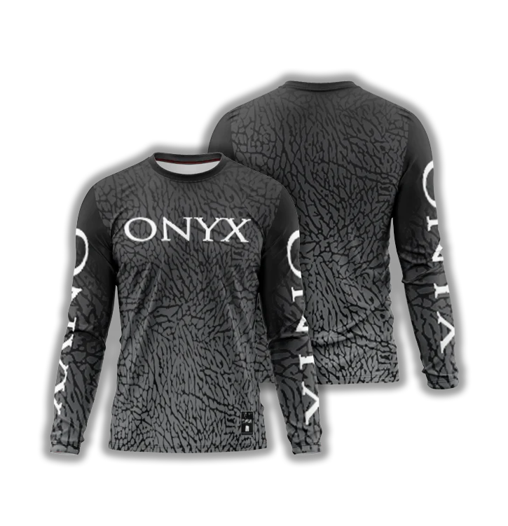 Onyx Mens Long Sleeve Jersey – Black High Retro