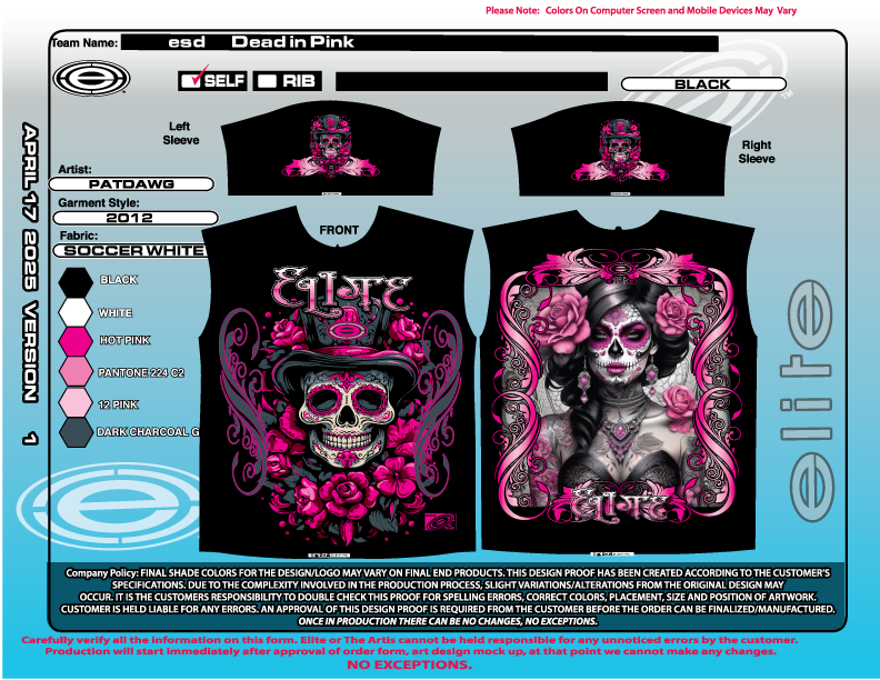 Elite Mens Jersey – ESD 1526 Death In Pink