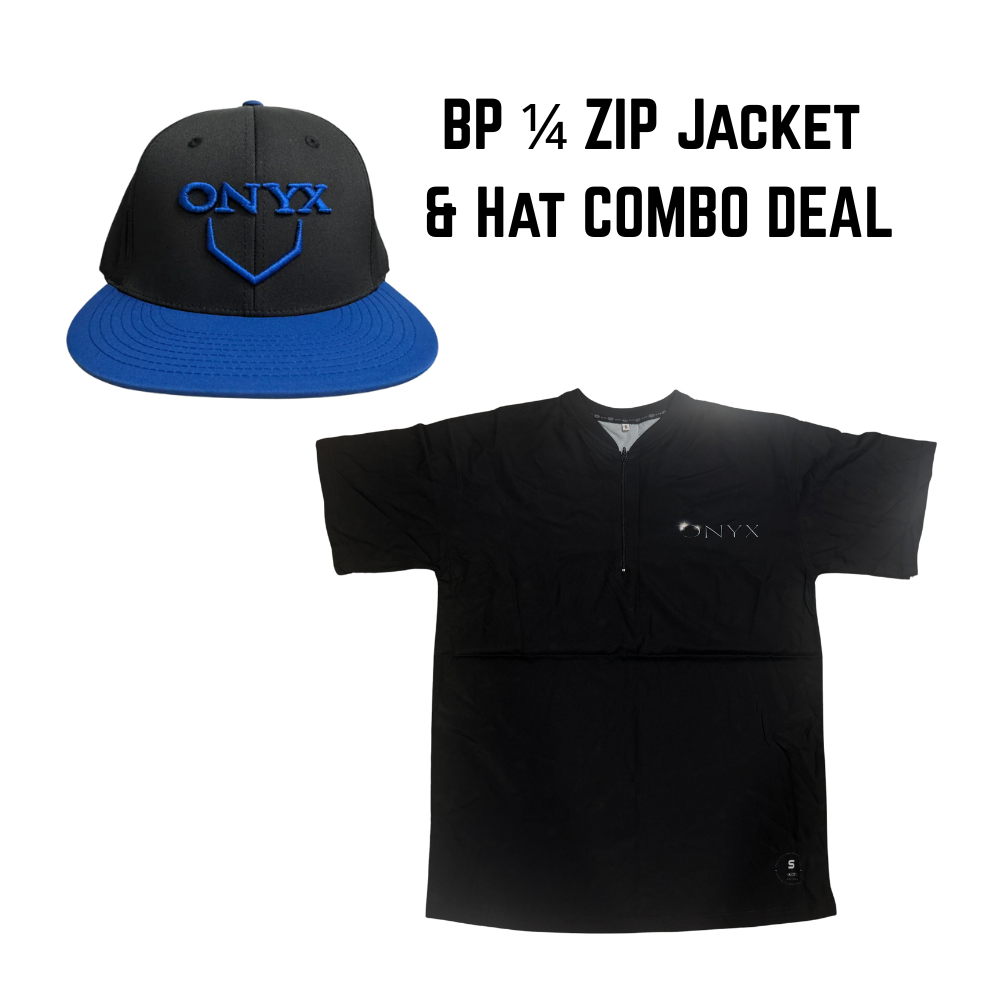 Onyx 1/4 Zip BP Jacket & Black/Royal PTS30 Hat