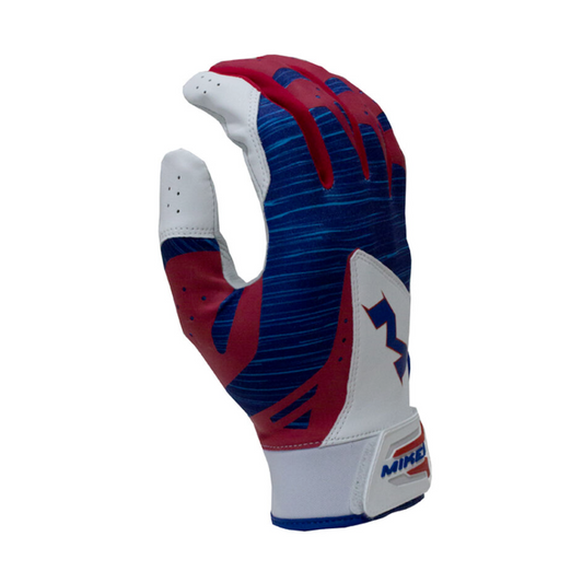 Miken Pro Red White Blue Batting Gloves MBGL18-RWB