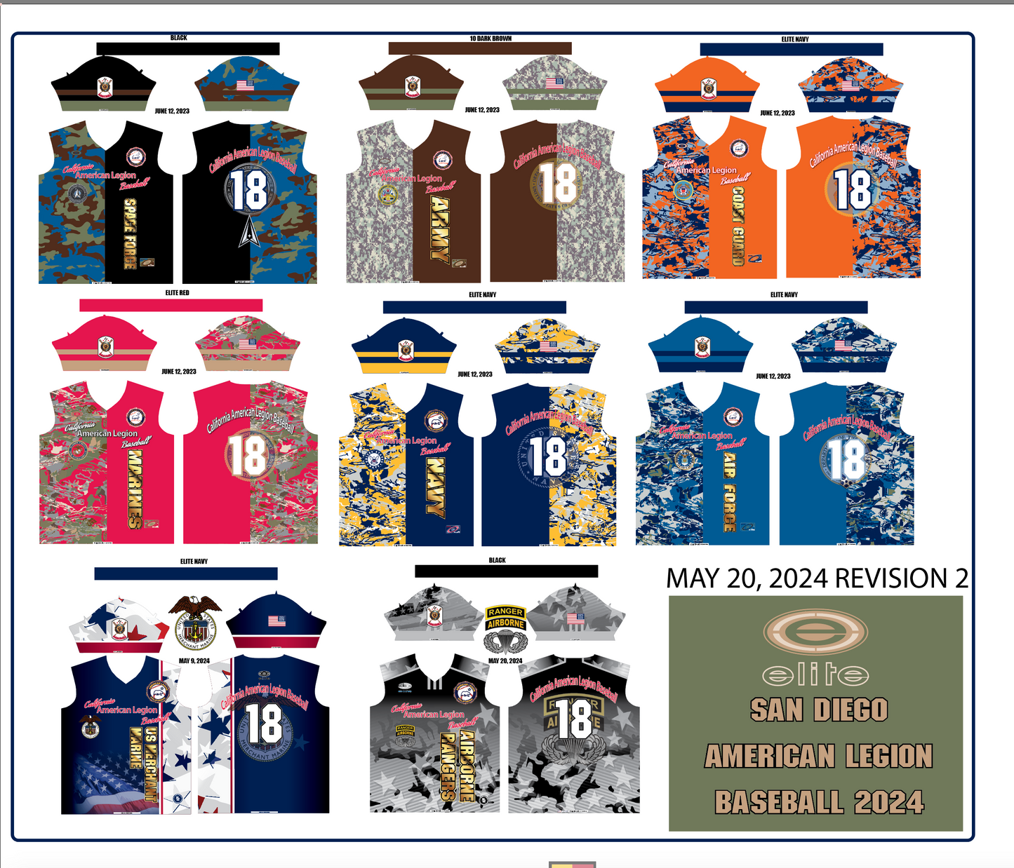 San Diego American Legion Baseball 2024 - Custom Jersey