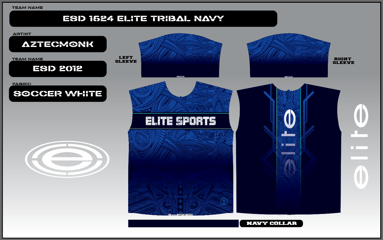 Elite Mens Jersey – ESD 1524 Elite Tribal Navy