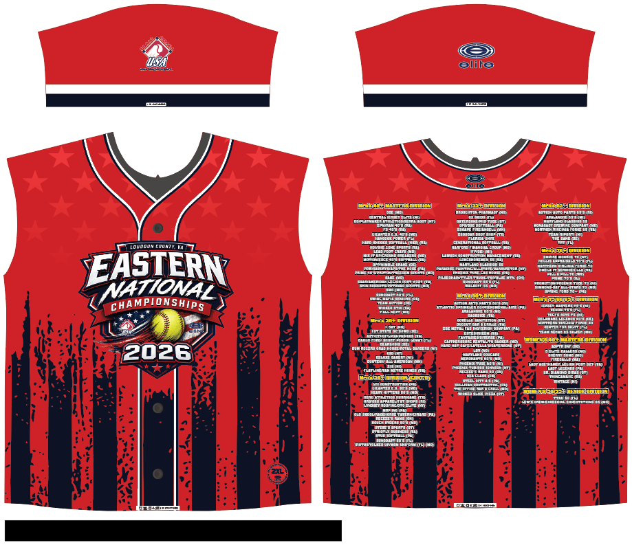 2026 SSUSA Eastern National Championships - Red Fake Button Shortsleeve