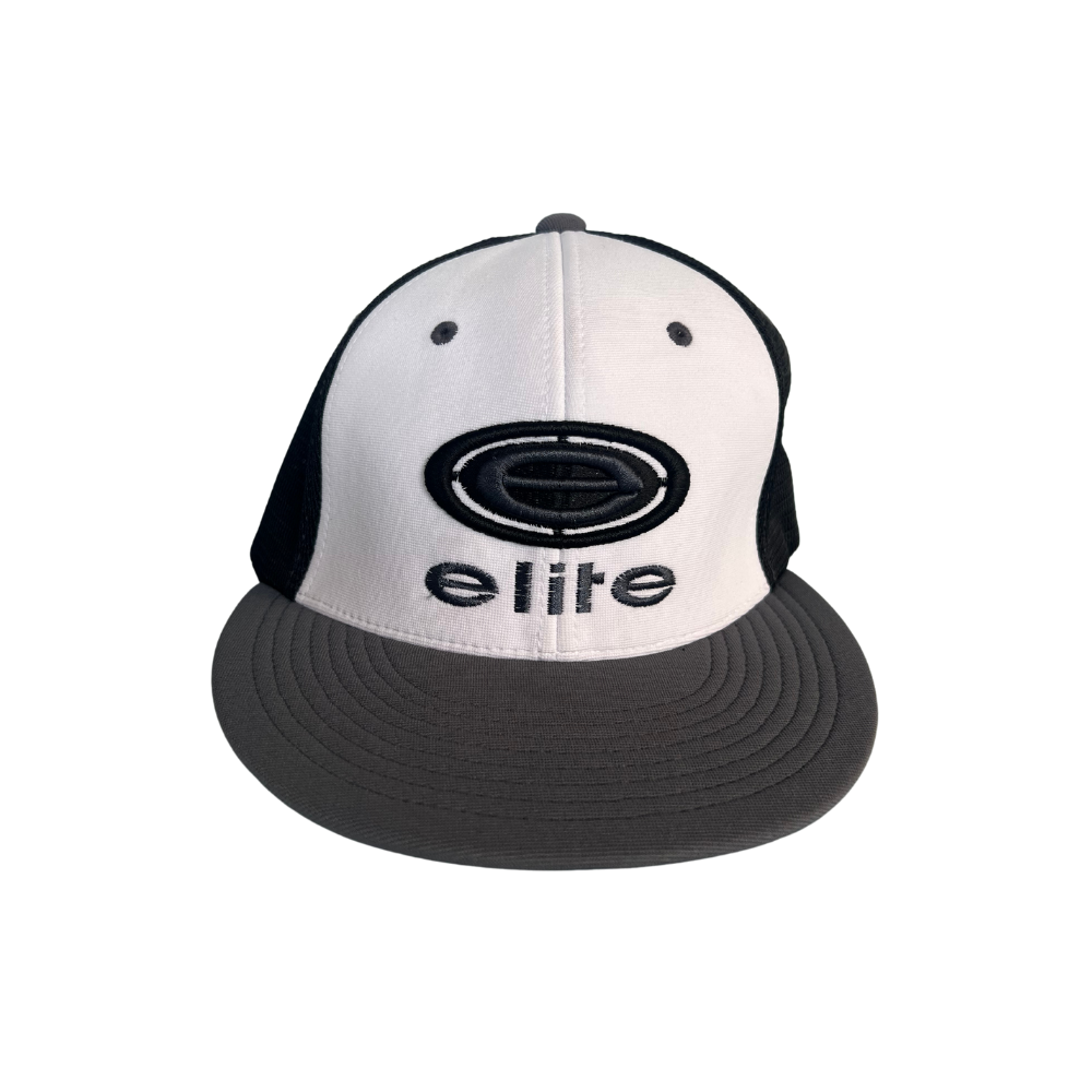 Elite Hat - White/Charcoal/Black 341 Flatbill
