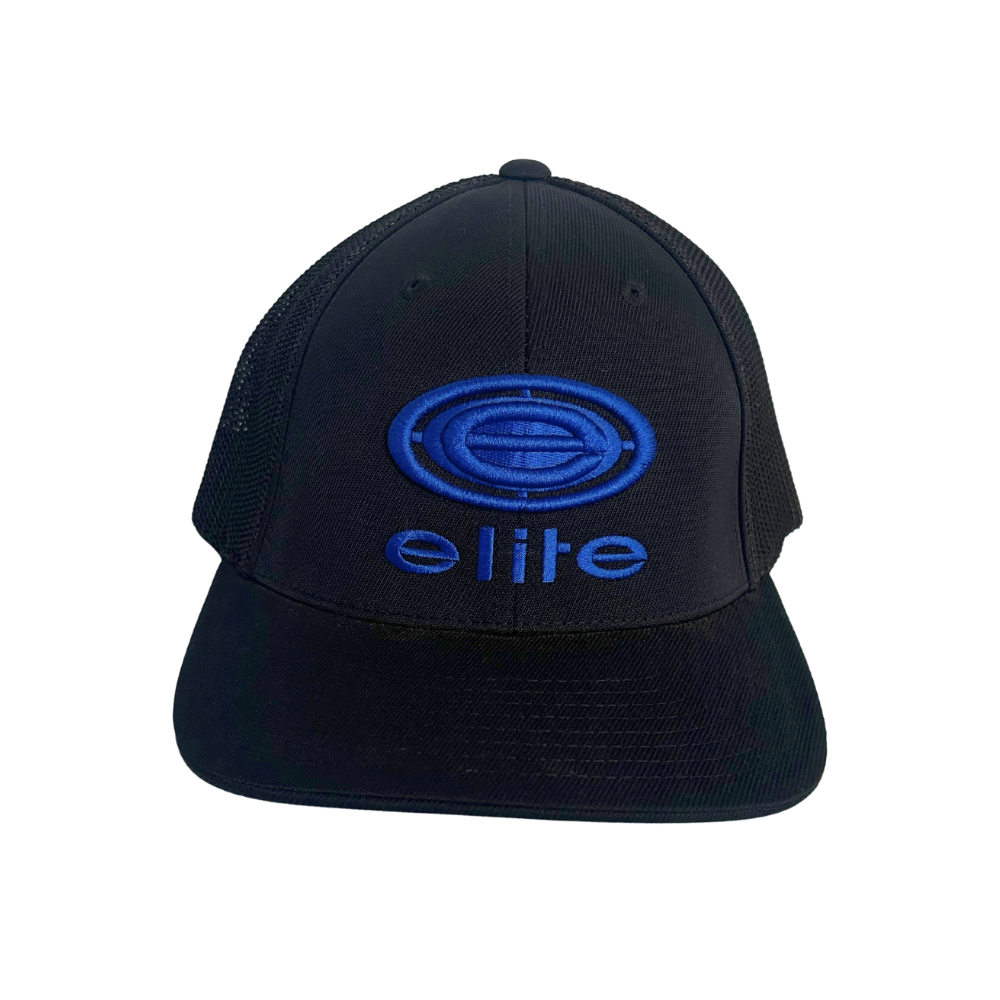Elite Hat - Solid Black/Royal Elite Logo