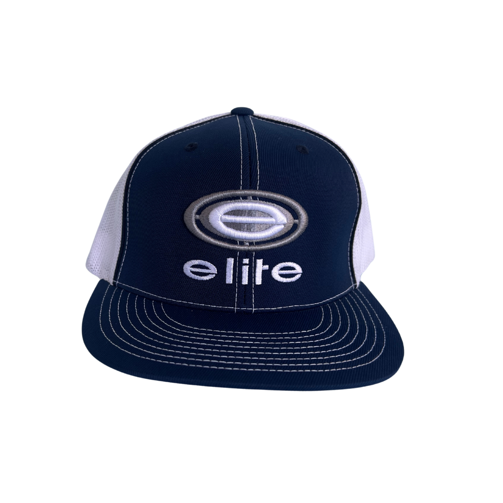 Elite Hat - Navy/White White Silver Elite Logo