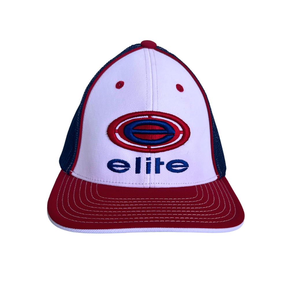 Elite Hat - White/Red/Royal Elite Logo