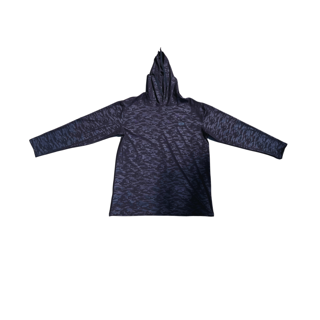 Elite Mens Hoodie - Black Camo Thin Yoga Stretch Material