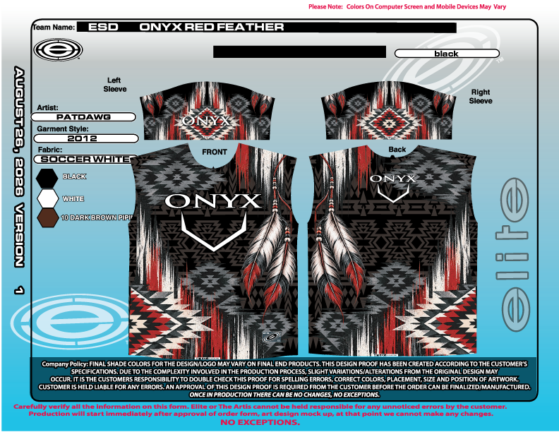 Onyx Men's Jersey - ESD 1646 Red Feather