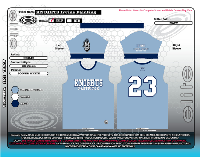 Irvine Knights Add Ons