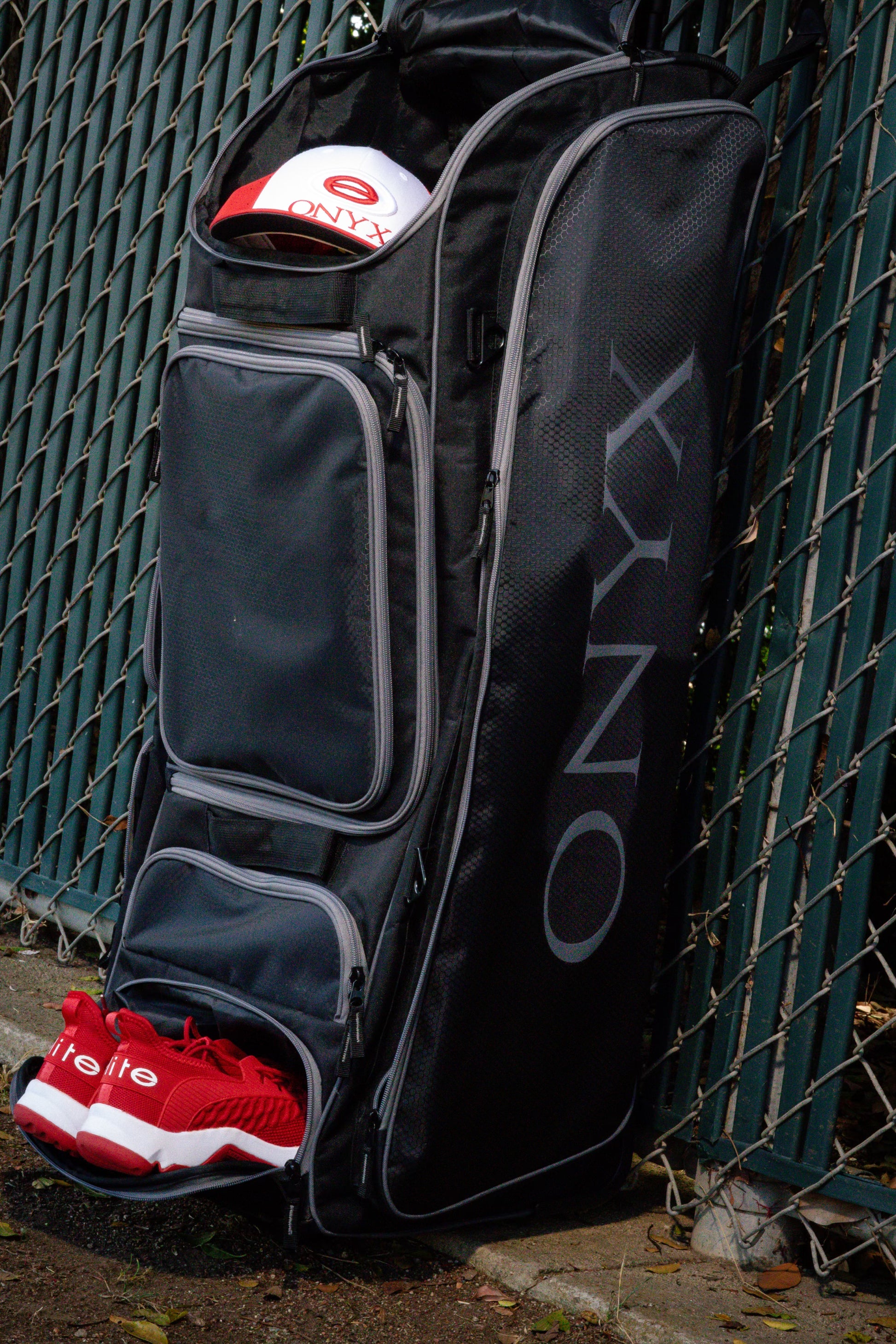 2025 Onyx Roller Bat Bag Black Charcoal Elite Sports USA