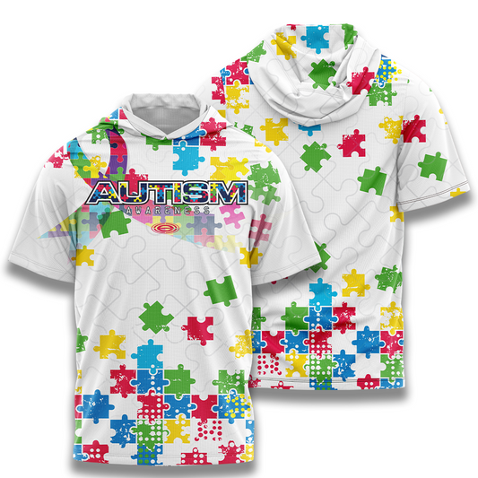 Elite Men’s Jersey Hoodie - ESD 1534 Autism Awareness (White)