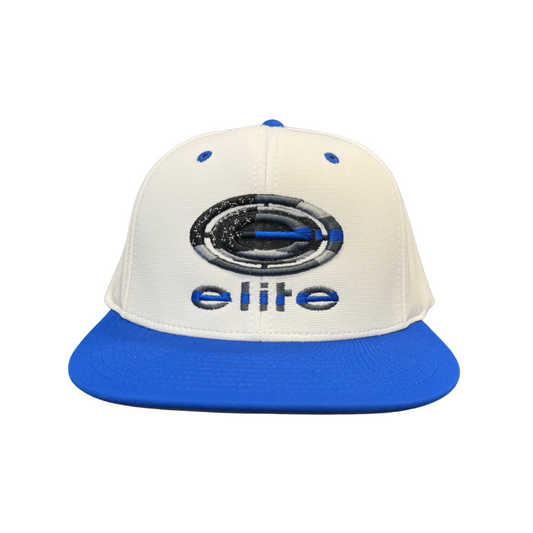 Elite Hat - White/Royal Blackout Blue Flag Elite Logo