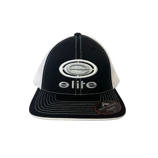 Elite Hat - Black/White Black Silver Elite Logo