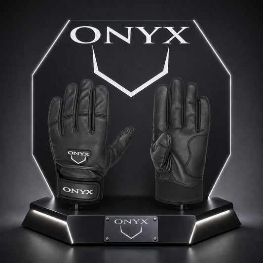 Onyx Black Premium Leather Batting Gloves