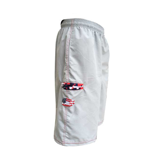 Elite Shorts – Men’s ES 251 Microfiber (Silver/Patriotic)