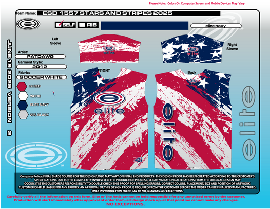 Elite Mens Jersey - ESD 1557 Stars and Stripes