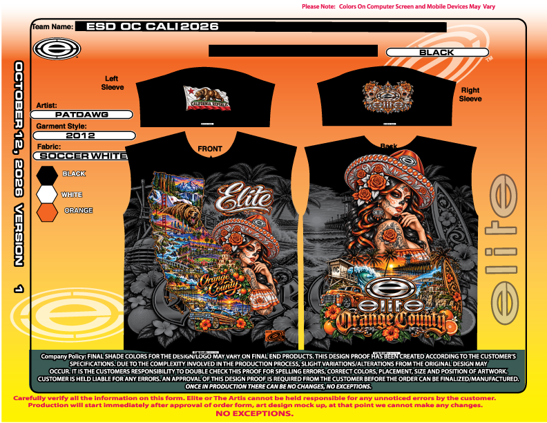 Elite Men's Jersey - ESD 1655 - OC Cali