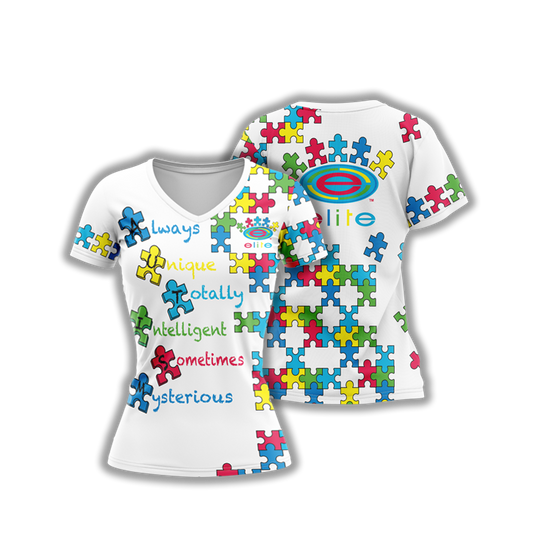 Elite Womens Jersey – ESD 953 Puzzle Pieces Autism White