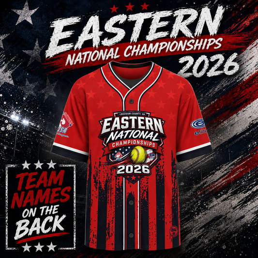2026 SSUSA Eastern National Championships - Red Fake Button Shortsleeve
