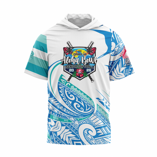 2026 Aloha Bowl - Short Sleeve Jersey Hoodie