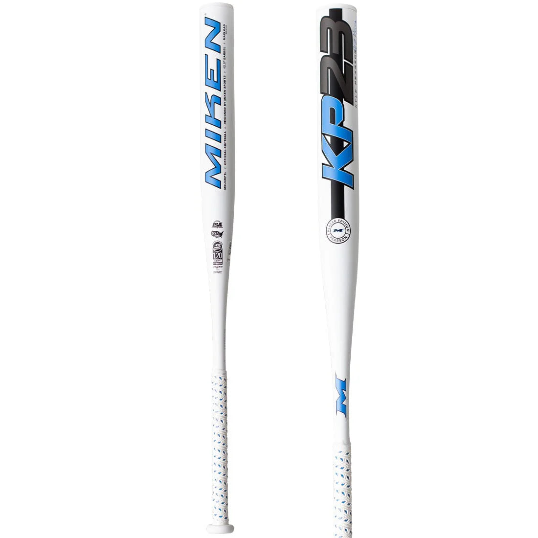 2024 Miken KP23 White Blue 1PC 12.5" Maxload USSSA Slowpitch Softball Bat MSU4KP1L