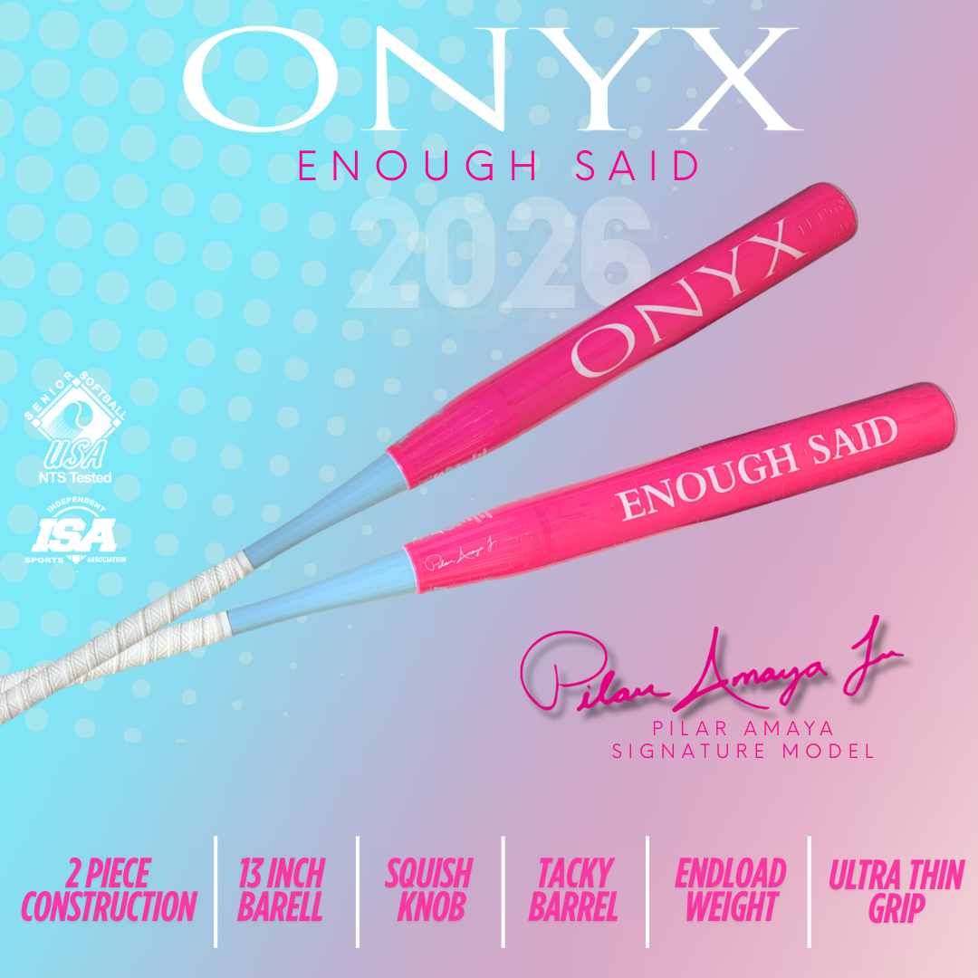2026 Onyx Enough Said Pilar Amaya 2 Piece Sticky Barrel End Load Senior Softball Slowpitch Bat