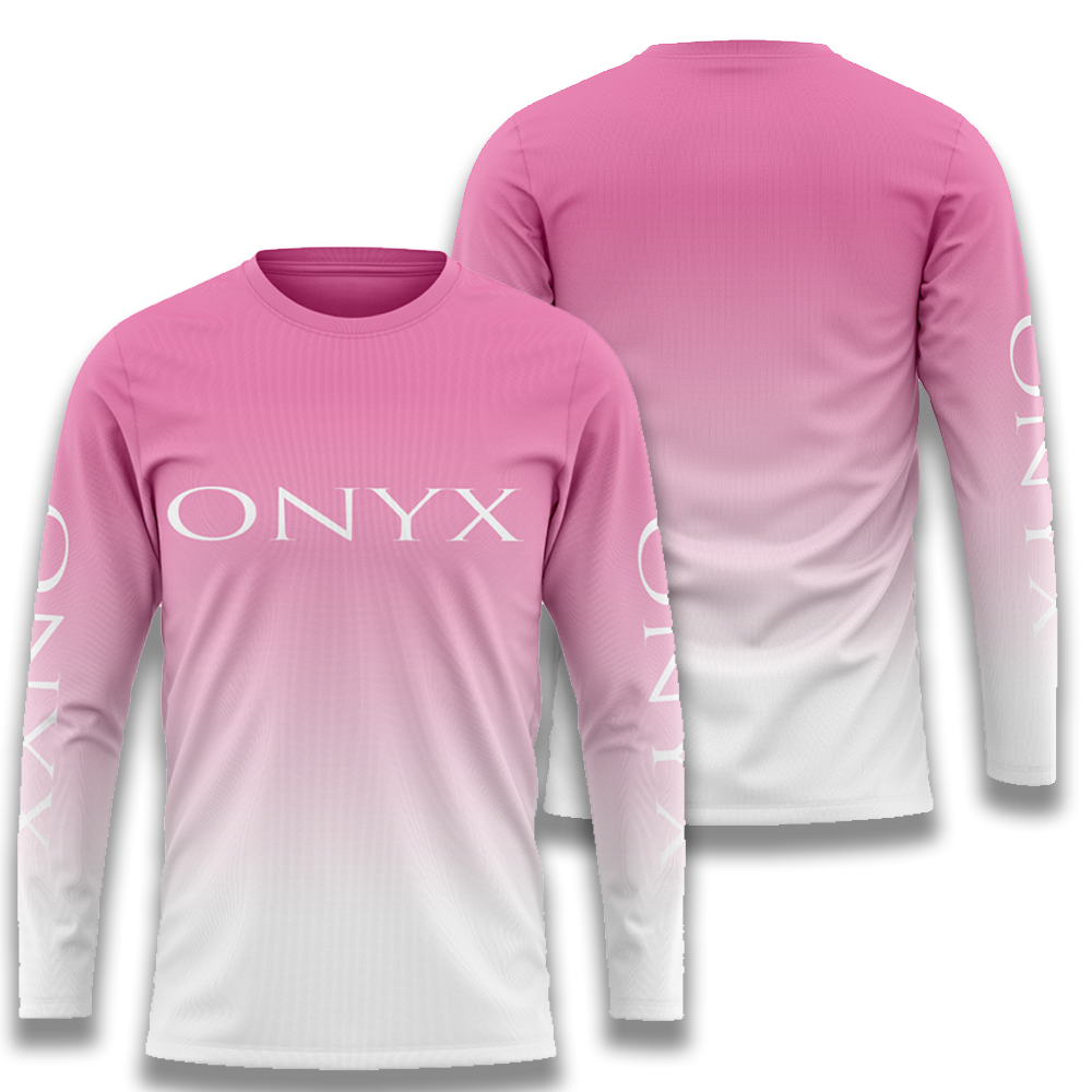 Elite Mens Long Sleeve Jersey – Onyx Pink White Fade