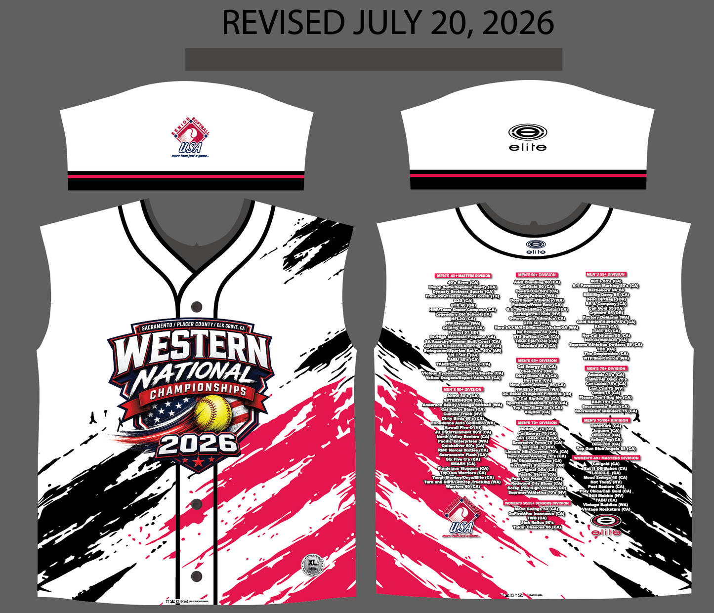 2026 SSUSA Western National Championships - White Fake Button Shortsleeve