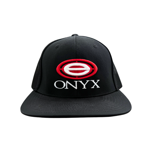 Elite ONYX Hat - Solid Black Red White Logo (Pacific 4D5)