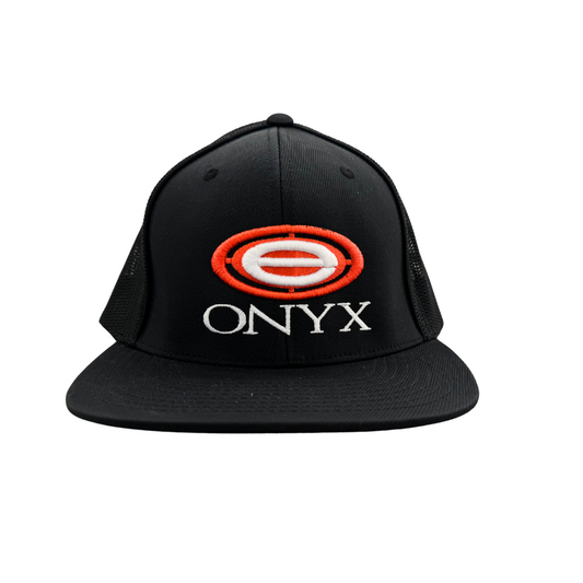 Elite ONYX Hat - Solid Black Orange White Logo (Pacific 4D5)